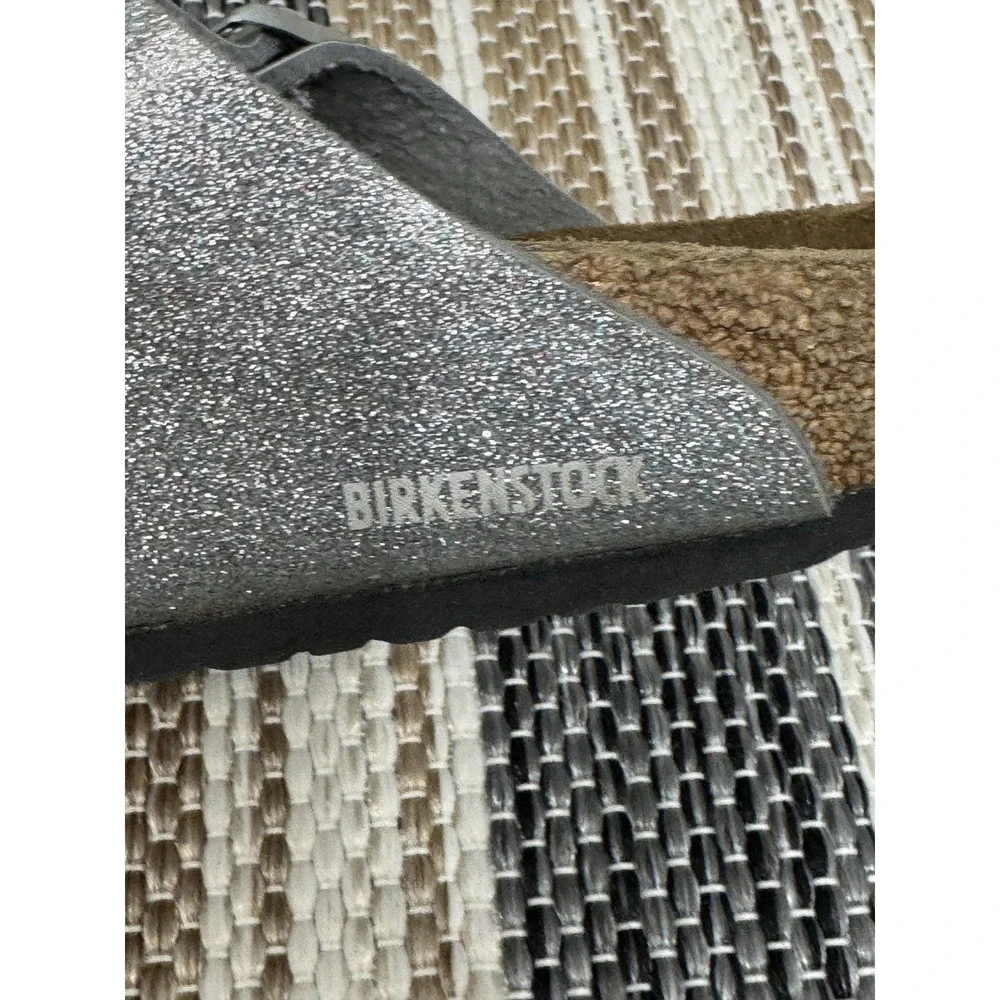 Birkenstock Arizona Sandals Kid's Size 3 EU 33 Silver Glitter Slide Buckle